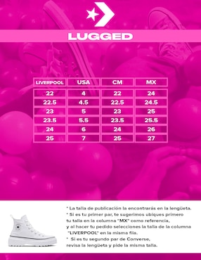 Tenis Converse para niña Ctas Lugged Lift Hi