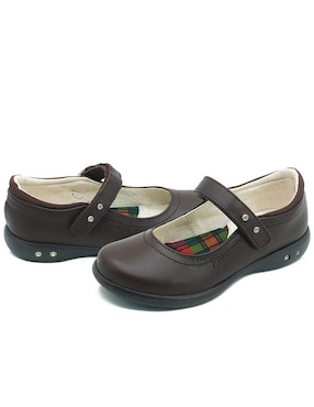Zapato Chabelo Back to School de piel para niña
