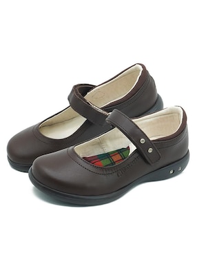 Zapato Chabelo Back to School de piel para niña