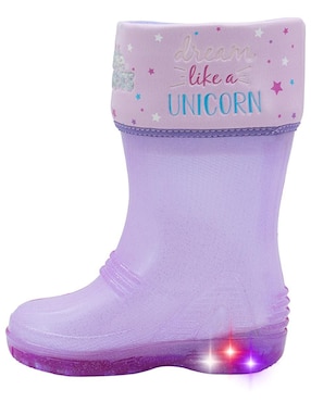Bota de lluvia Bubble Gummers Trendy Unicornio para niña