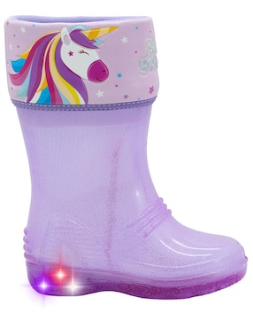 Bota de lluvia Bubble Gummers Trendy Unicornio para niña