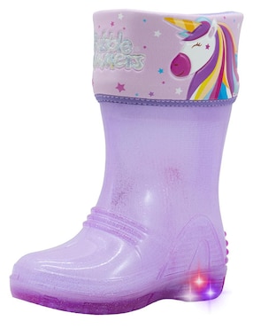 Bota de lluvia Bubble Gummers Trendy Unicornio para niña