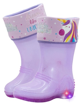 Bota de lluvia Bubble Gummers Trendy Unicornio para niña