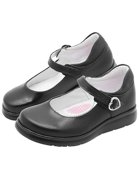 Zapato Mary Jane Yuyin Back to School de piel para niña