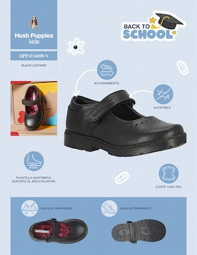 Zapato Hush Puppies de piel para niña