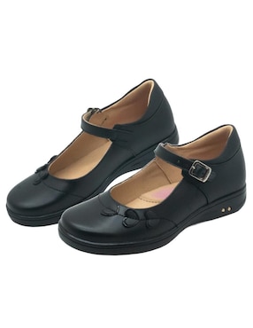 Zapato Yuyin Back To School de piel para niña