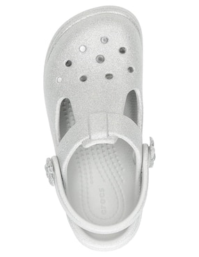 Sandalia Crocs Classic Mary Jane Bow Glitter para niña