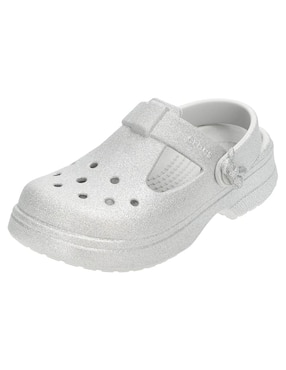 Sandalia Crocs Classic Mary Jane Bow Glitter para niña