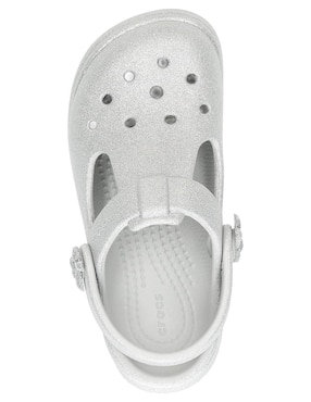 Sandalia Crocs Classic Mary Jane Bow Glitter para niña
