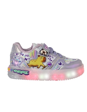 Tenis luz led Kuali Shoes para niña Capibara