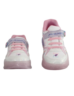 Tenis luz led Kuali Shoes para niña Dinosaurio