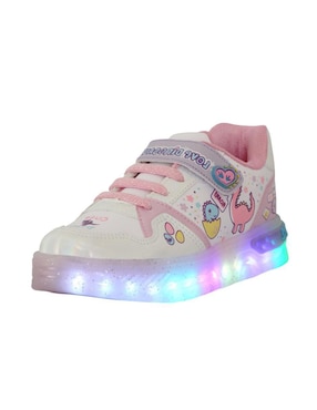 Tenis luz led Kuali Shoes para niña Dinosaurio