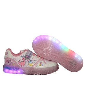 Tenis luz led Kuali Shoes para niña Dinosaurio