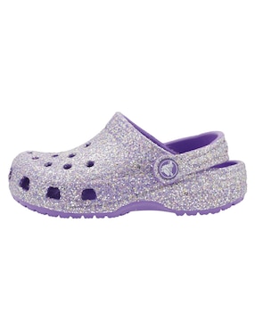 Sandalia Crocs Classic Fantasy Glitter Clog K para niña