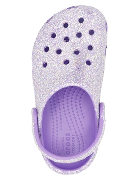 Sandalia Crocs Classic Fantasy Glitter Clog K para niña