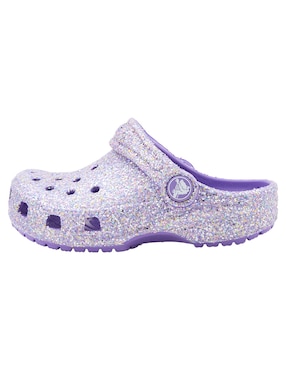 Sandalia Crocs Classic Glitter para niña