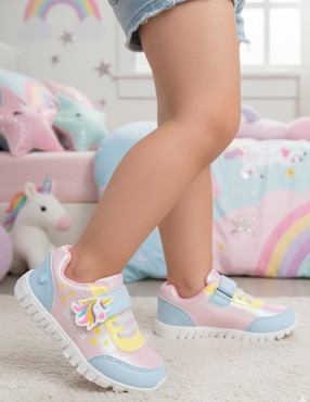 Tenis Bubble Gummers para niña Flex Step unicornio
