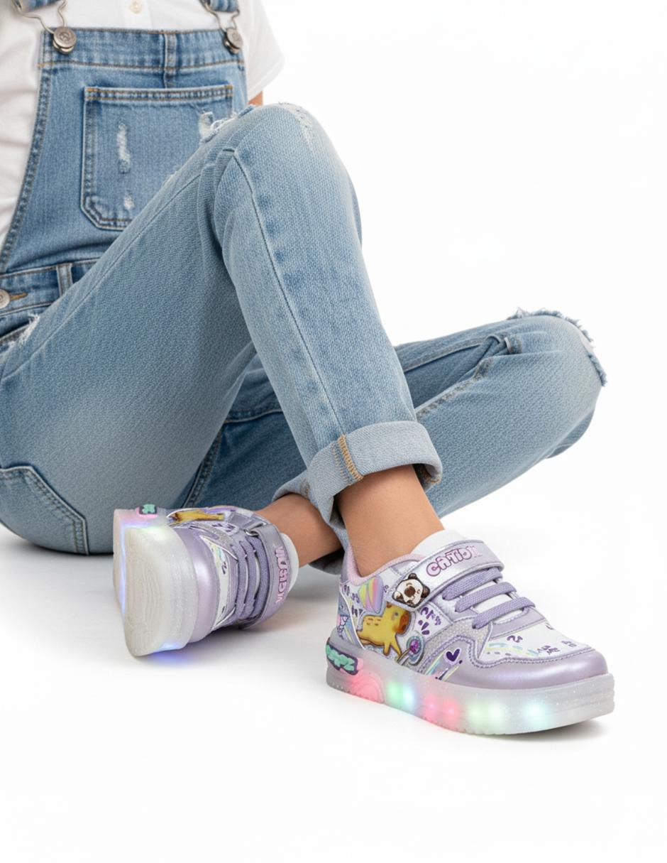 Tenis luz led para niña Capibara 9