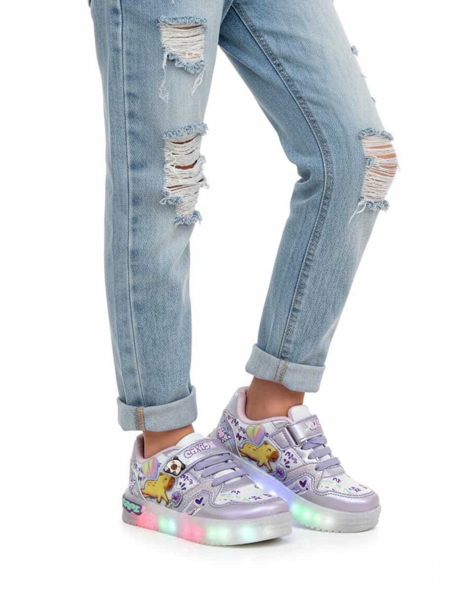 Tenis luz led para niña Capibara 10