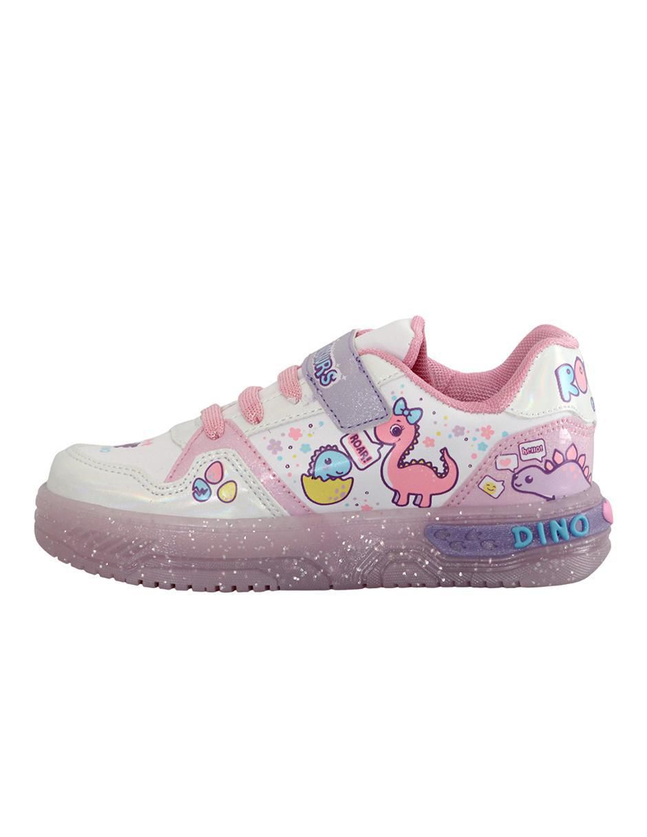 Tenis luz led para niña Dinosaurio 6